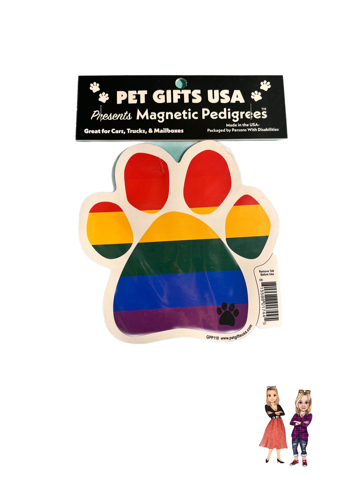 Rainbow Paw Print Magnet