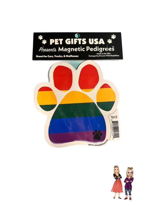 Rainbow Paw Print Magnet