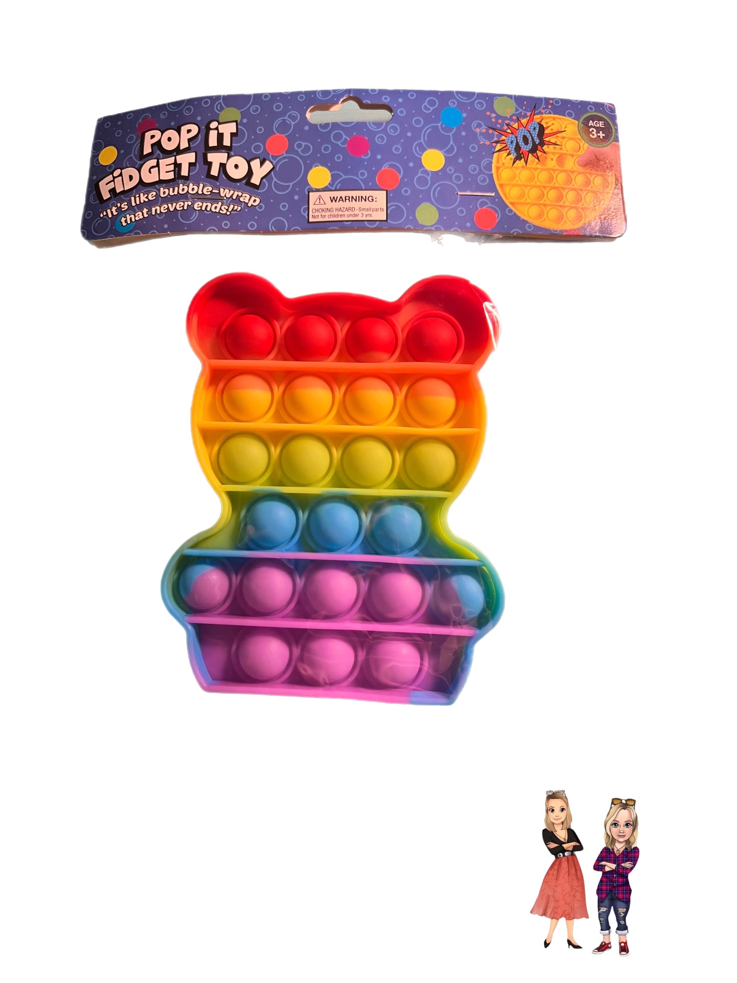 Teddy Bear Rainbow Popit